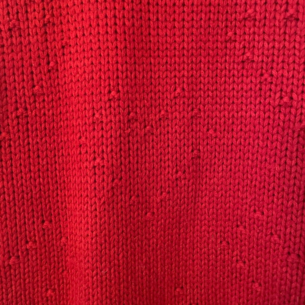 4SI3NNA Anthropologie Red Knit Heart Sweater Dress Size Large - Picture 5 of 6